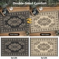 thumbnail image 6 of Kohree Outdoor Rug 9'x12' Reversible Waterproof Plastic Straw Rugs with Corner Loops Indoor Outdoor Patio Mat for RV Camping Deck Porch Balcony, Morocco-Black & Brown, 6 of 10