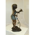 thumbnail image 5 of Girl Holding a Flower Fountain Bronze Statue -  Size: 15"L x 15"W x 35"H., 5 of 10