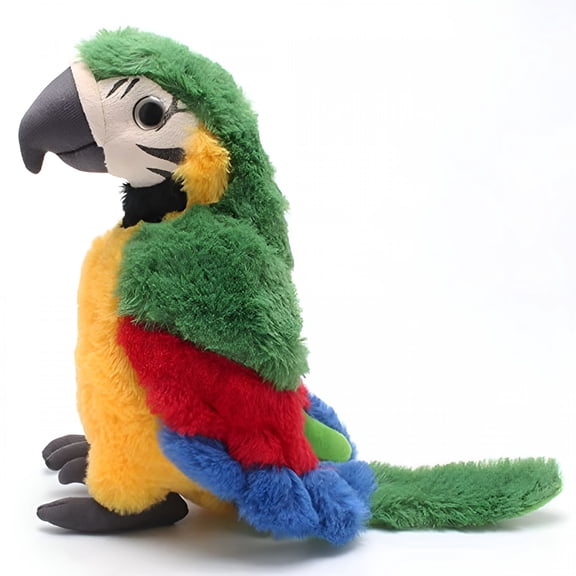 CYFW Interactive Talking Parrot Plush Toy, Electronic Repeating Bird with Flapping Wings, Soft Stuffed Animal Gift for Kids