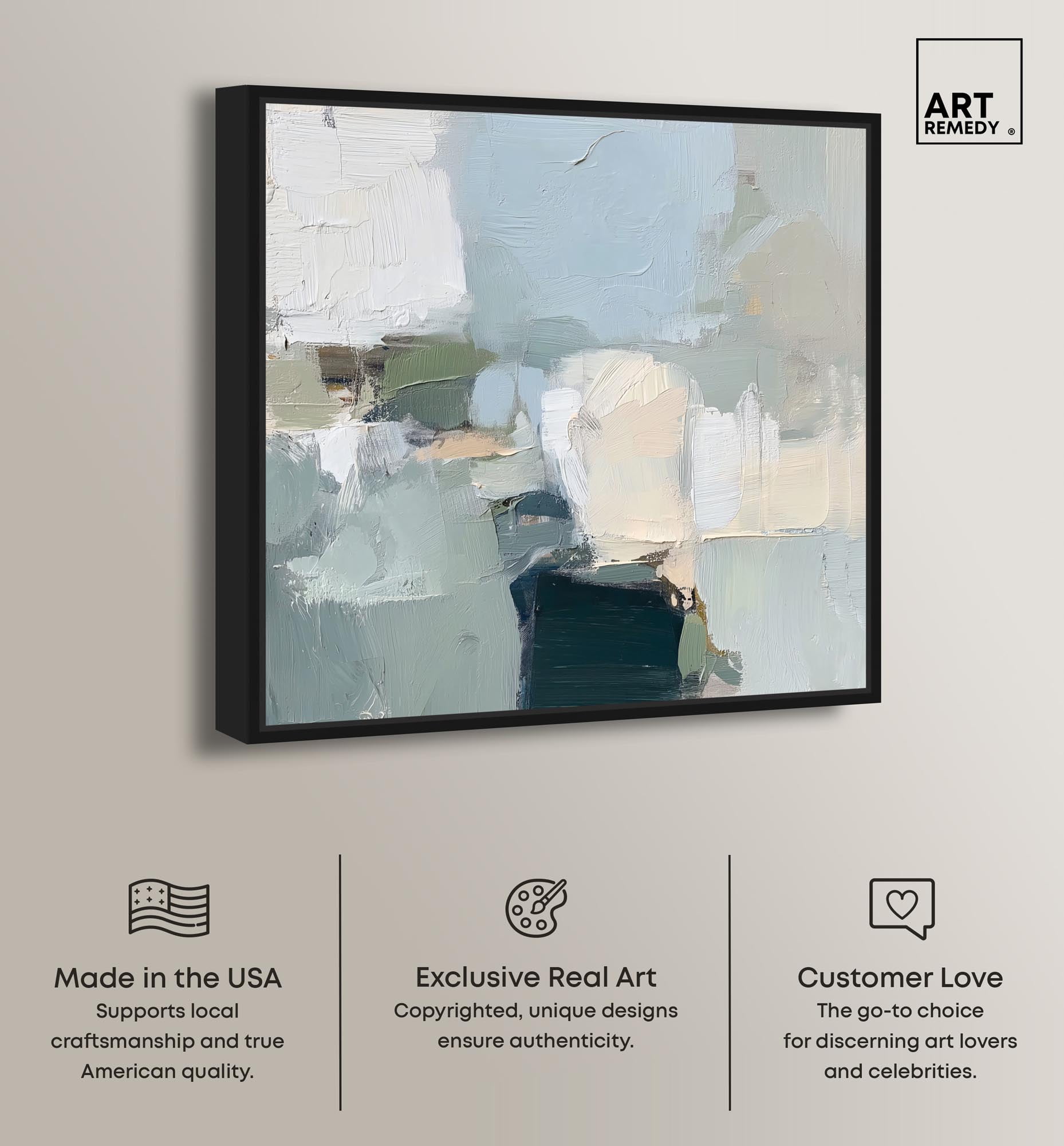 Art Remedy Faded Blue Abstract Canvas, 24