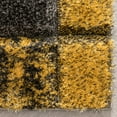 thumbnail image 4 of Well Woven Lolly Kenzo Retro Geometric Pattern Yellow Grey 3'11" x 5'3" 3D Texture Shag Area Rug, 4 of 7