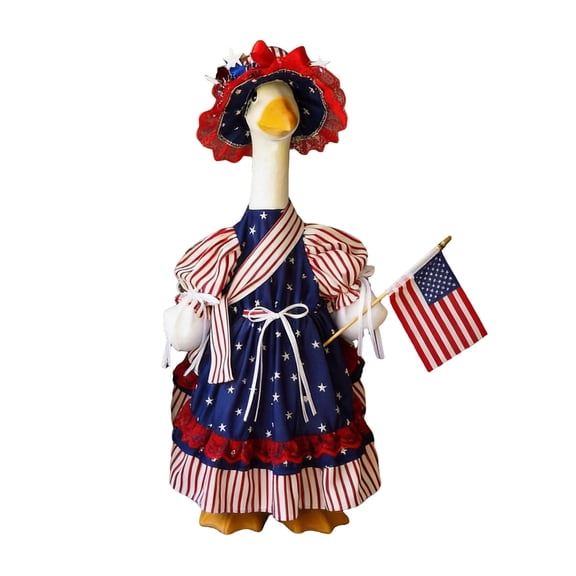 YingYouFu 4th of July Goose Outfits Fits for 23 Inch Lawn Goose Patriotic Funny Costume Clothing for Independence Day Summer Outdoor Garden Yard Patio Decor