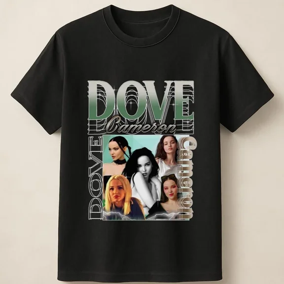 Dove Cameron Fashion Photo Grid With Neon Text Aesthetic Unisex T Shirt