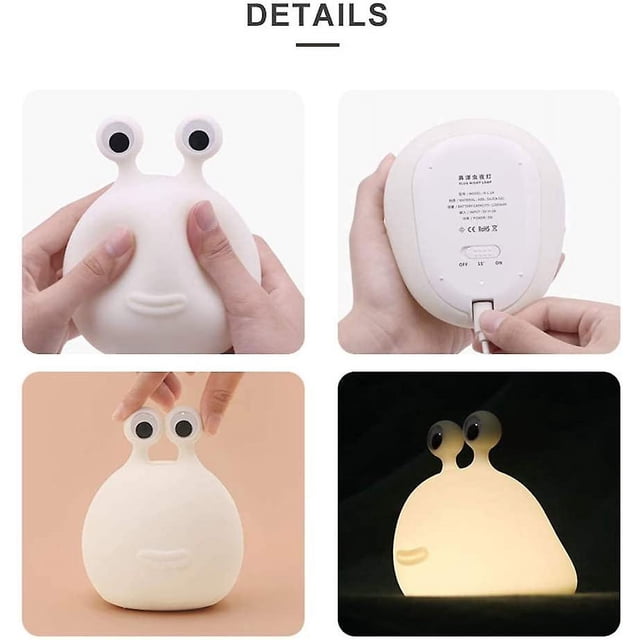 Ipalmay Luces De Noche Para El Hogar Para Niños Lámparas Recargables Usb, Lámpara De Noche Abs+pc Para Lactancia Materna, Control Táctil Y Configuración Del Temporizador, Blanco