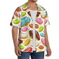 thumbnail image 4 of Disketp Men's Hawaiian Color Donut Print Shirts Button Down Holiday Beach Shirts-XX-Large, 4 of 7