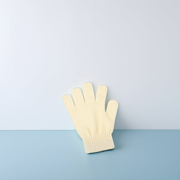 WRITWAA 1 Pair Beige Knitted Full Finger Winter Gloves Warm Outdoor Gloves Easy to Clean