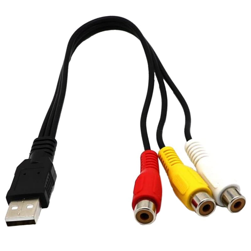 USB to 3RCA Cable USB Female to 3 RCA Rgb Video AV Composite Adapter Converter Cable Cord