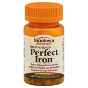 Sundown Naturals High Potency Perfect Iron Mineral Supplement Tablets, 200 count