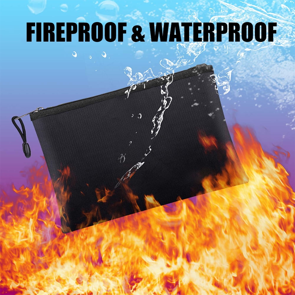 Peroptimist Fireproof Money Bag, Fire and Water Resistant Cash Bag with