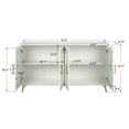 thumbnail image 4 of Tcbosik Modern Buffet Sideboard with Storage, TV Media Console Table with 4 Glass Doors and Adjustable Shelves, Cupboard Cabinet for Kitchen Living Room Dining Room, Antique White, 4 of 10