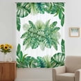 thumbnail image 2 of Monstera Leaves Sheer Curtains 63 Inches Long, Summer Tropical Palm Leaf Botanical Green Light Filering Curtains, Breathable Simi Curtain Privacy Drapes for Living Room Bedroom Window Treatment, 2 of 7