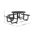 thumbnail image 5 of Flash Furniture Creekside Outdoor Picnic Table 46" Round Wheelchair Accessible Black, 5 of 10