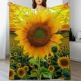 thumbnail image 3 of HENGT  Sunflower Blanket Yellow Sunflower Throw Blankets, Sunflower Gifts for Women, Cozy Plush Fuzzy Soft Flower Sunflower Blanket Throw, Sunflower Christmas Birthday Gifts Sunflower Quilt, 3 of 6