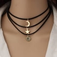 thumbnail image 3 of 3pcs Chokers cortos Mujeres Estrellas Sol Chokers Neck Moon Collar Collar, 3 of 4