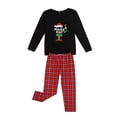 thumbnail image 3 of Seyurigaoka Family Matching Christmas Pajamas Outsuit, Elf Print Tops with Plaid Pants, 3 of 9