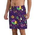thumbnail image 2 of Kll Mardi Gras And Donuts Men'S Casual Summer Beach Shorts Hawaiian Shorts With Pockets-X-Large, 2 of 9