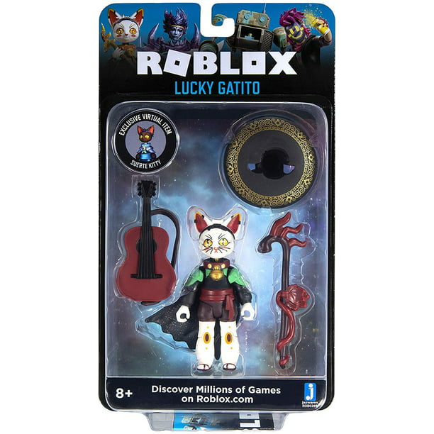 Roblox Imagination Collection Lucky Gatito Figure Pack Includes Exclusive Virtual Item Walmart Com Walmart Com - roblox superhero life 2 iron man roblox free virtual items
