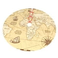 thumbnail image 3 of Kll 48" Christmas Tree Skirt World Map Xmas Tree Skirts Mat For New Year Xmas Holiday Party Indoor Outdoor Home Decoration, 3 of 9