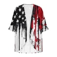 thumbnail image 6 of Gamivast Summer Cardigans for Women Patriotic American Flag Star Stripe Print Open Front Loose Flowy Fit Cover Ups Lightweight Breathable Chiffon 3/4 Sleeve Kimono Beach Vacation outfits, 6 of 6