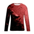 thumbnail image 5 of Stamzod Mens Workout Shirts Fashion Patchwork Printed Crewneck Long Sleeve Shirt Casual Oversized Athletic Shirts for Men Red D XL, 5 of 5