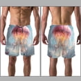 thumbnail image 3 of luoweisi Men's Beach Shorts Quick Dry Swim Trunks with Mesh Lining Colorful Jellyfish S, 3 of 5