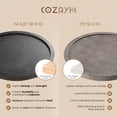 thumbnail image 3 of COZAYH Pedestal Tray Top End Table for Holding Drinks, Lamps or Plants, Black, Set of 2, 3 of 10
