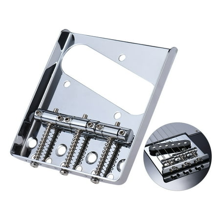 Guitar Parts Telecaster Control Plate 3 Saddle Ashtray Tailpiece Chrome Plated for Telecaster Tele Electric Guitar Replacement Part with Screws Wrench ()