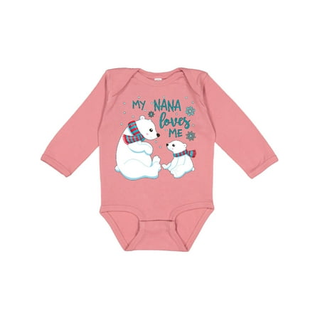 

Inktastic My Nana Loves Me- cute polar bears Gift Baby Boy or Baby Girl Long Sleeve Bodysuit