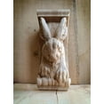 thumbnail image 4 of Hand-Carved Rabbit Head Wooden Corbel – Solid Oak Bracket for Shelf, Mantel, or Wall Decor – Whimsical Woodland Animal Accent – Unfinished – Small & Large Sizes, 4 of 9