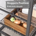 thumbnail image 5 of Chnnmbrn Kitchen Bakers Rack Large Brown Wood Shelf With Pulled-Out Baskets and Cabinet,Microwave Oven Stand, 5 of 10
