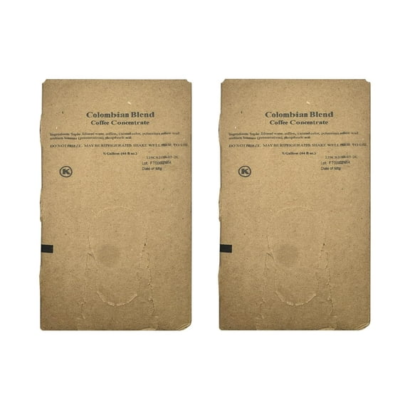 Brickhouse Colombian Blend Liquid Coffee Concentrate, 2 Pack – 64 oz Each, 30:1 Ratio, Bag-in-Box with Scholle Fittings