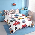 thumbnail image 2 of Erosebridal Fire Truck Rescue Vehicle Twin Bedding Sets for Boys and Girls, Red Yellow White Cartoon Bedding Comforter Set, Reversible, 7-Piece, 2 of 6