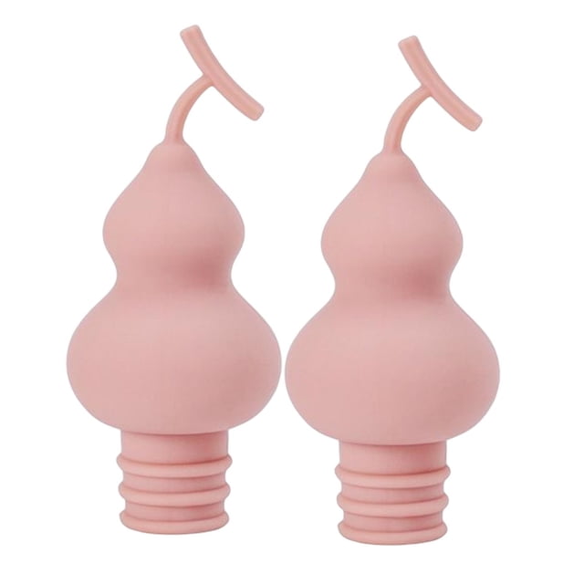 2 tapones de corcho reutilizables con forma de calabaza para botellas de champán. Rosado