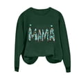 thumbnail image 4 of Sexlip Womens Long Sleeve Sweatshirt MAMA Letter Print Design Soft Fabric Relaxed Silhouette for Daily Lounge Green L, 4 of 6