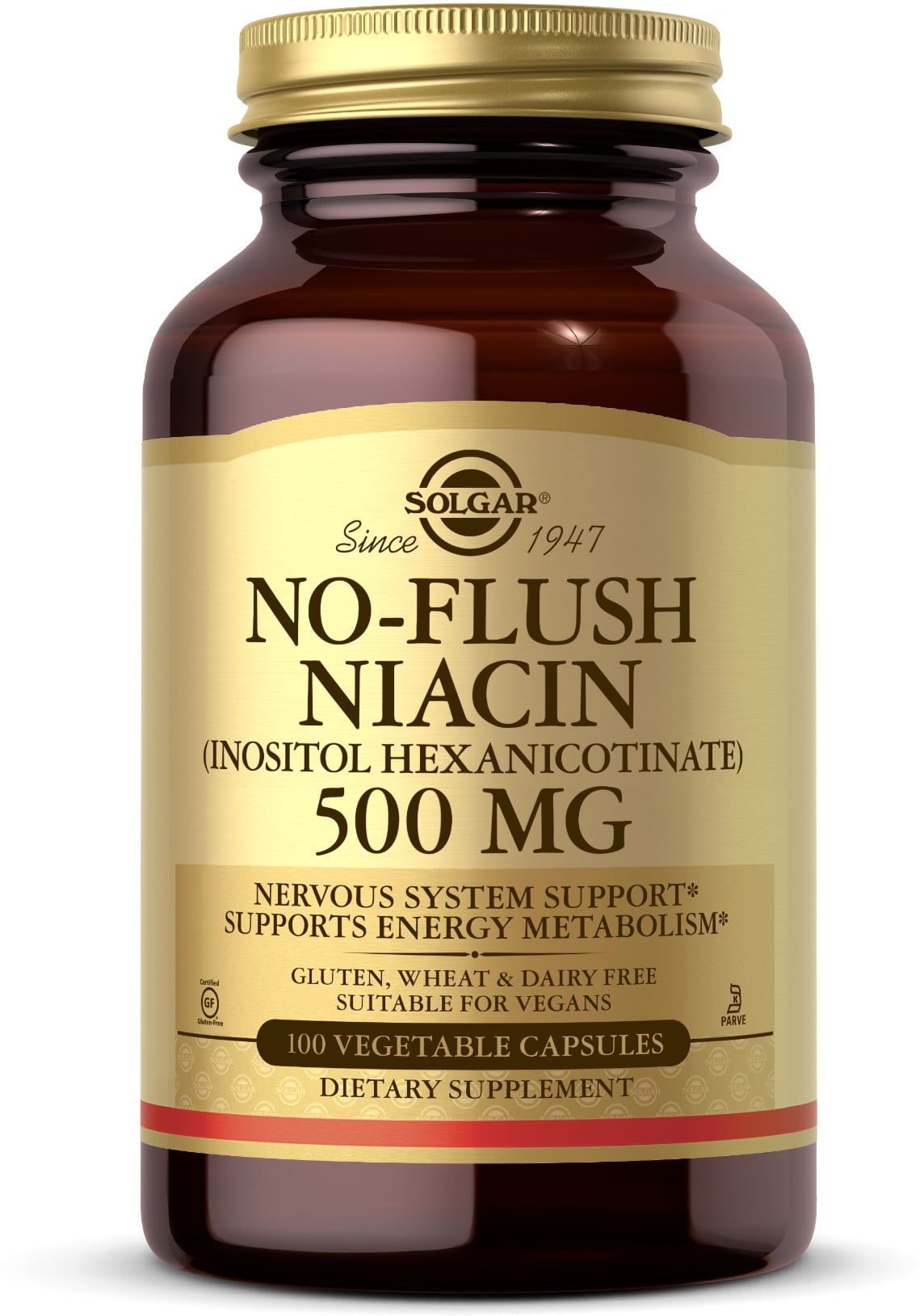 Solgar NoFlush Niacin 500 mg Vegetable Capsules (Vitamin B3) (Inositol
