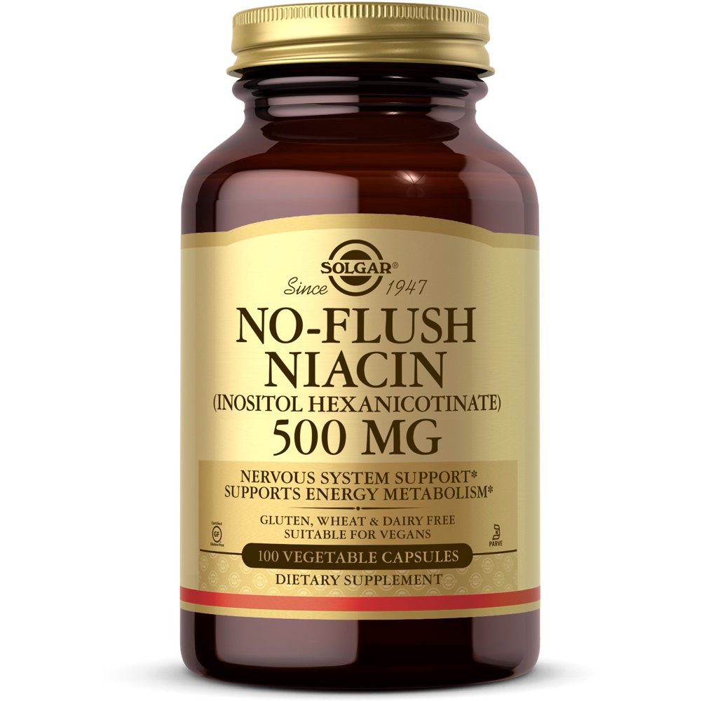 Solgar NoFlush Niacin 500 mg Vegetable Capsules (Vitamin B3) (Inositol
