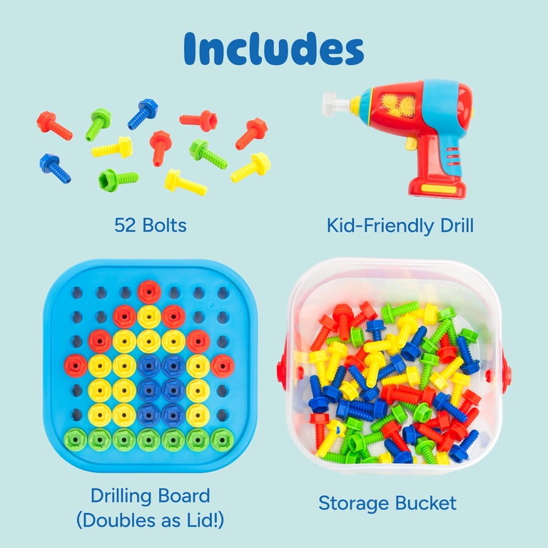 スポーツトイ・アクショントイ bolt2 Educational Insights Design & Drill Bolt-It Bucket, Preschool STEM