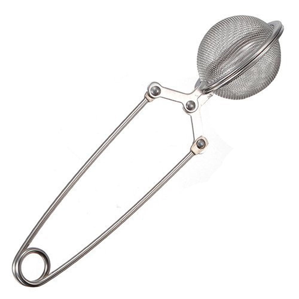 Stainless Steel Spoon Tea Ball Infuser Filter Squeeze Leaves Herb Mesh StraineB$ 