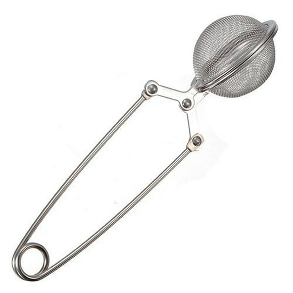 Ball Tea Strainer with Handle,Silver Snap Tea Strainer Ball, Stainless Steel Tea Infuser Filter, Tea Strainers and Filters, Tea Accessories for Loose Leaf Tea Spices Seasonings Kitchen and Dining