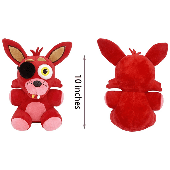 QUETO 1 paquet de peluche Foxy | Rouge, Noir | Jouet en peluche de nuit, animal en peluche, cadeaux pour enfants, filles, garçons | dix"