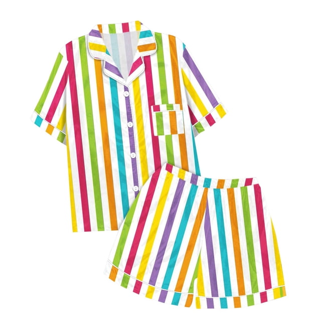 GDREDA Ensemble de pyjamas pour Femmes 2 Pcs pyjamas pour Femmes Imprimé Graphique Tigre Floral Chemise à Manches Courtes et Shorts Ensemble de Pyjama Femmes pyjamas Blanc,P