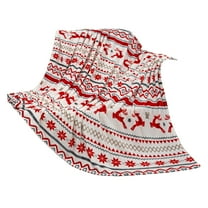 Cheapark Christmas Deer-Printed Blanket - Soft Warm 39.4×51.2 Inch (100×130cm) Throw For Sofa & Bed, Holiday Decor