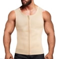 thumbnail image 2 of Men'S Solid Color Sauna Suit, Tight Fitting Corset, Abdominal Zipper Vest, Sports Corset, Vest, 2 of 5