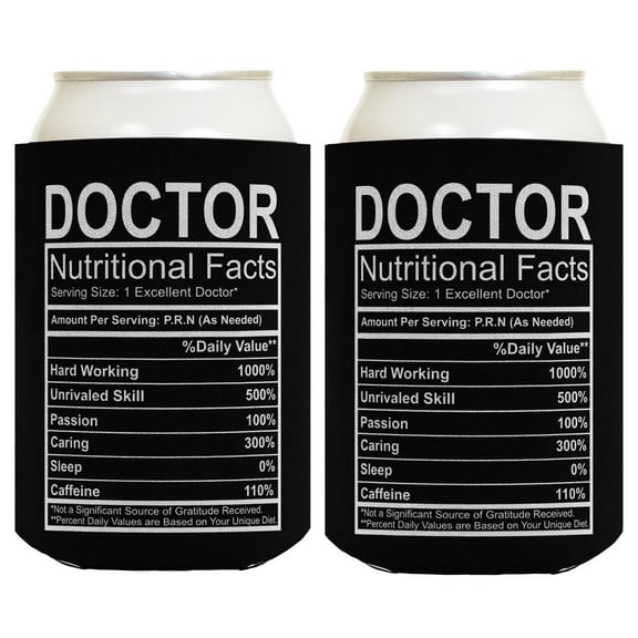 Medical Doctor Gifts Doctor Nutritional Facts Medical Gifts 2-Pack Can Coolies Drink Coolers