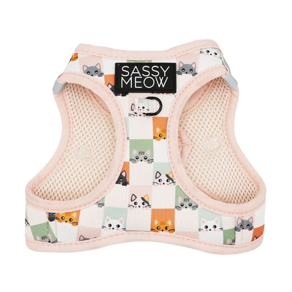 Sassy Meow Cat Step-In Harness Small - Smitten Kittens Light Pink