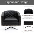 thumbnail image 3 of AVAWING Swivel Accent Chair Set of 2 Leather Club Chair Adult Mid-Century Chair, Black, 3 of 6