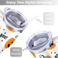 thumbnail image 5 of Happy Halloween Pumpkin Tumbler with Handle and Straws 40 oz Stainless Steel Halloween Travel Coffee Mug Birthday Present for Women Girls Daughter Mom Gifts for Him/Her Coffee Mugs, 5 of 7