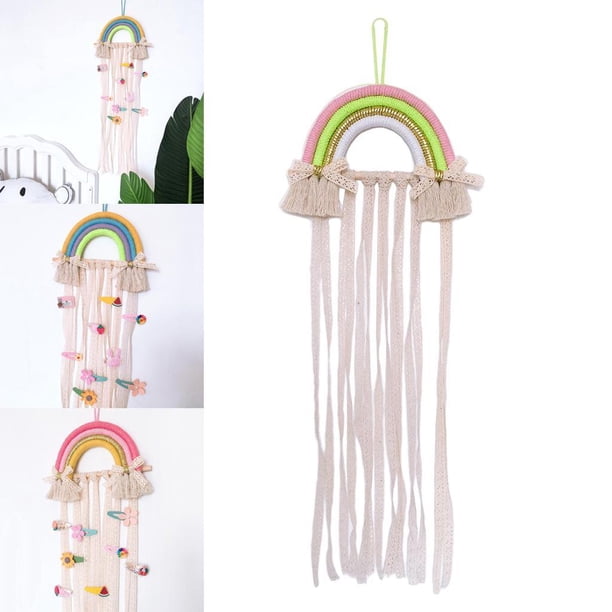 Colgante de Pared de Tejido, Colgante de Pared de , Colgante de Pared de Macramé para Guardería, Sala de de Bebé, Colg - A03 A03 Hugo percha de lazos de pelo
