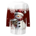 thumbnail image 3 of Christmas Shirt for Women Snowman Graphic Tee Holiday Top Short Sleeve Casual Cute Xmas T Shirt Winter Outfit, 3 of 4