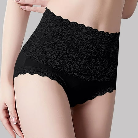 uublik Plus Size Panties for Women Black Ladies Seamless Brief Lightweight Womens Lace Panties